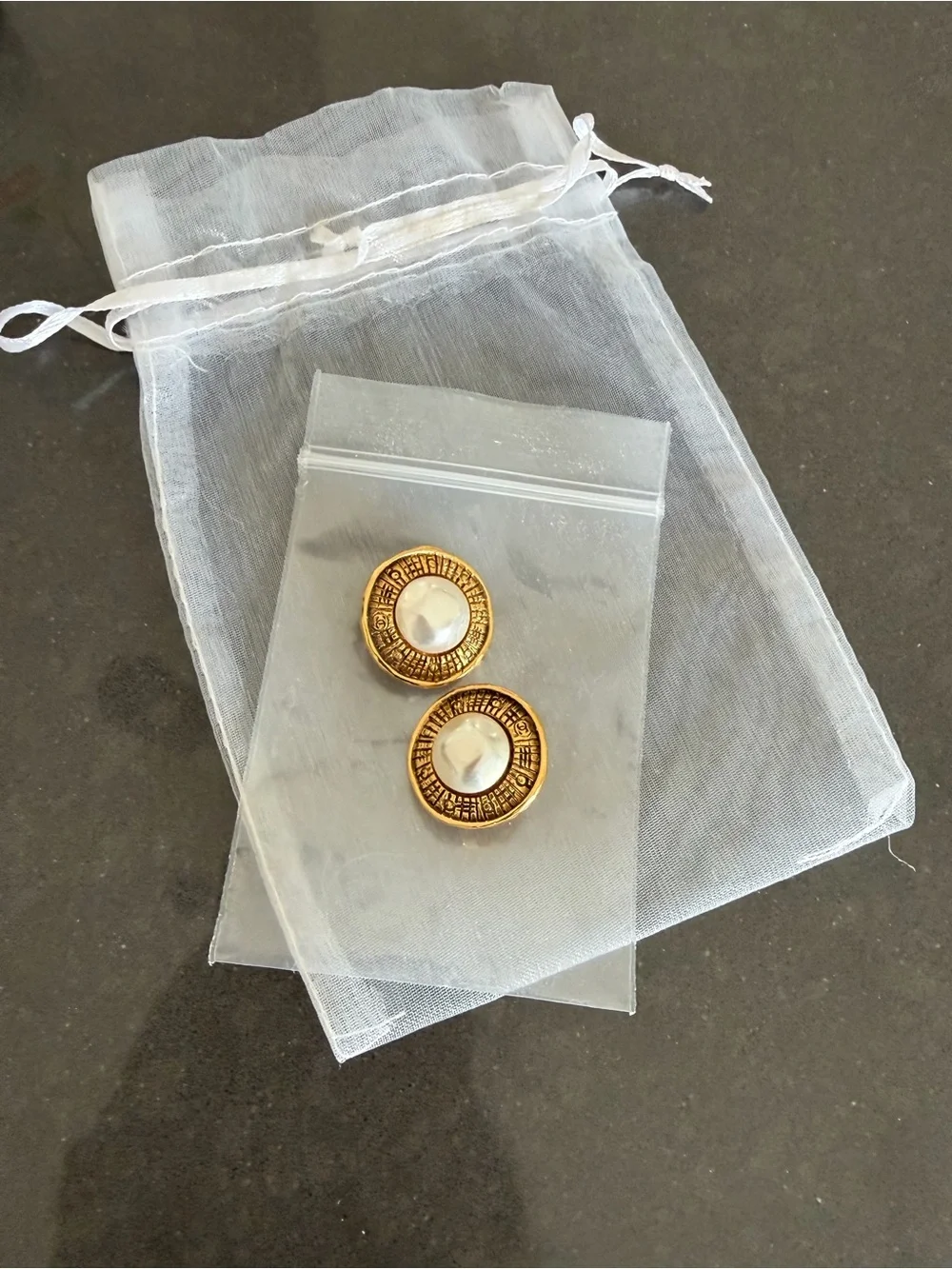 Chanel Pearl Center Clip-on Earrings